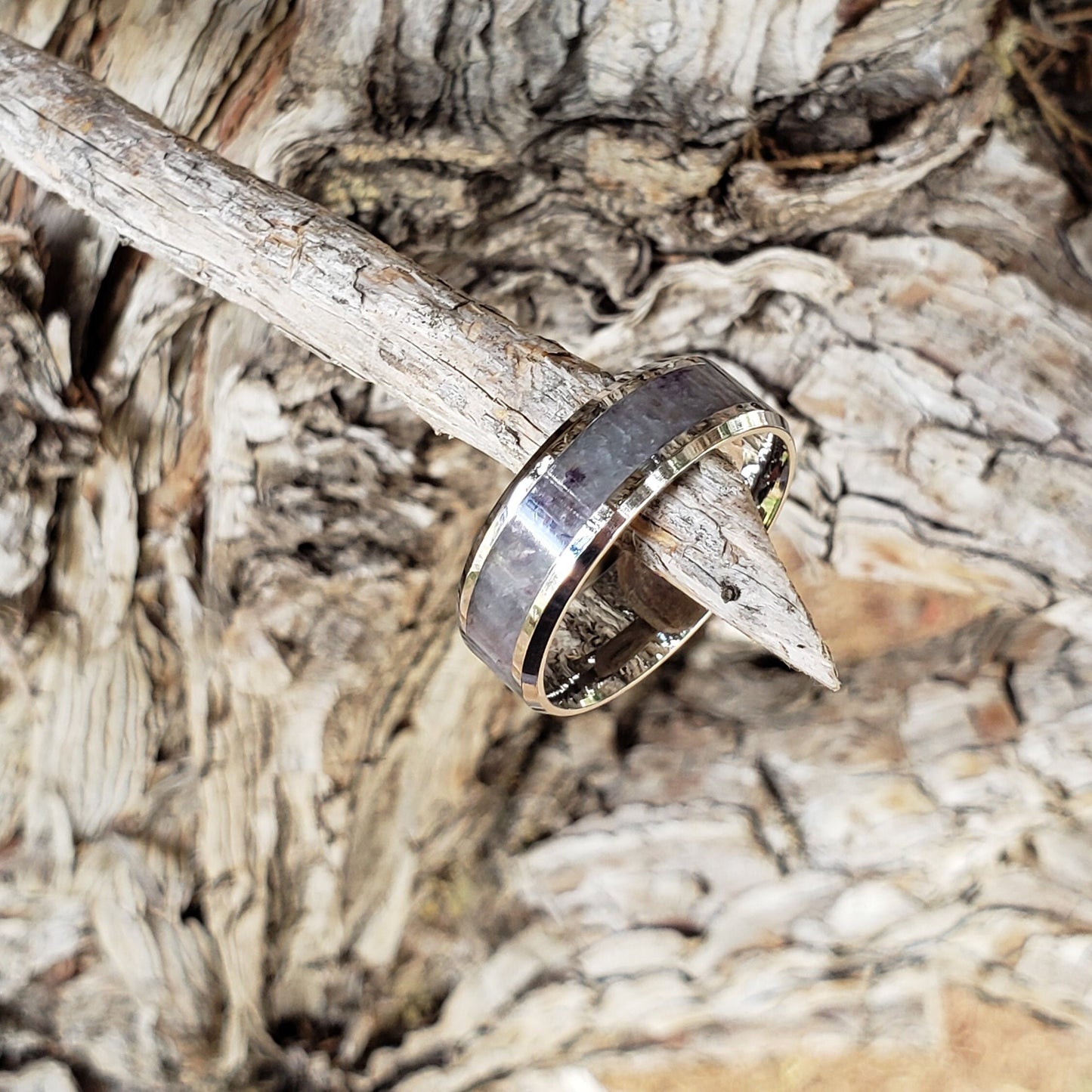 Colorado Ring - Fluorite Crystal Inlay Ring, Tungsten Titanium Ceramic, Men Women, Wedding, His Hers Promise, Engagement Rings 8mm 6mm