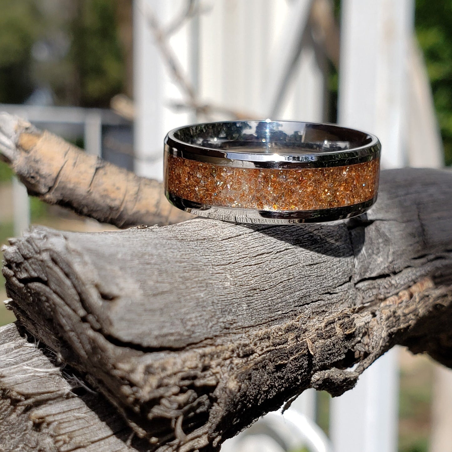 Solar Flair Ring - Sunstone Crystal Inlay