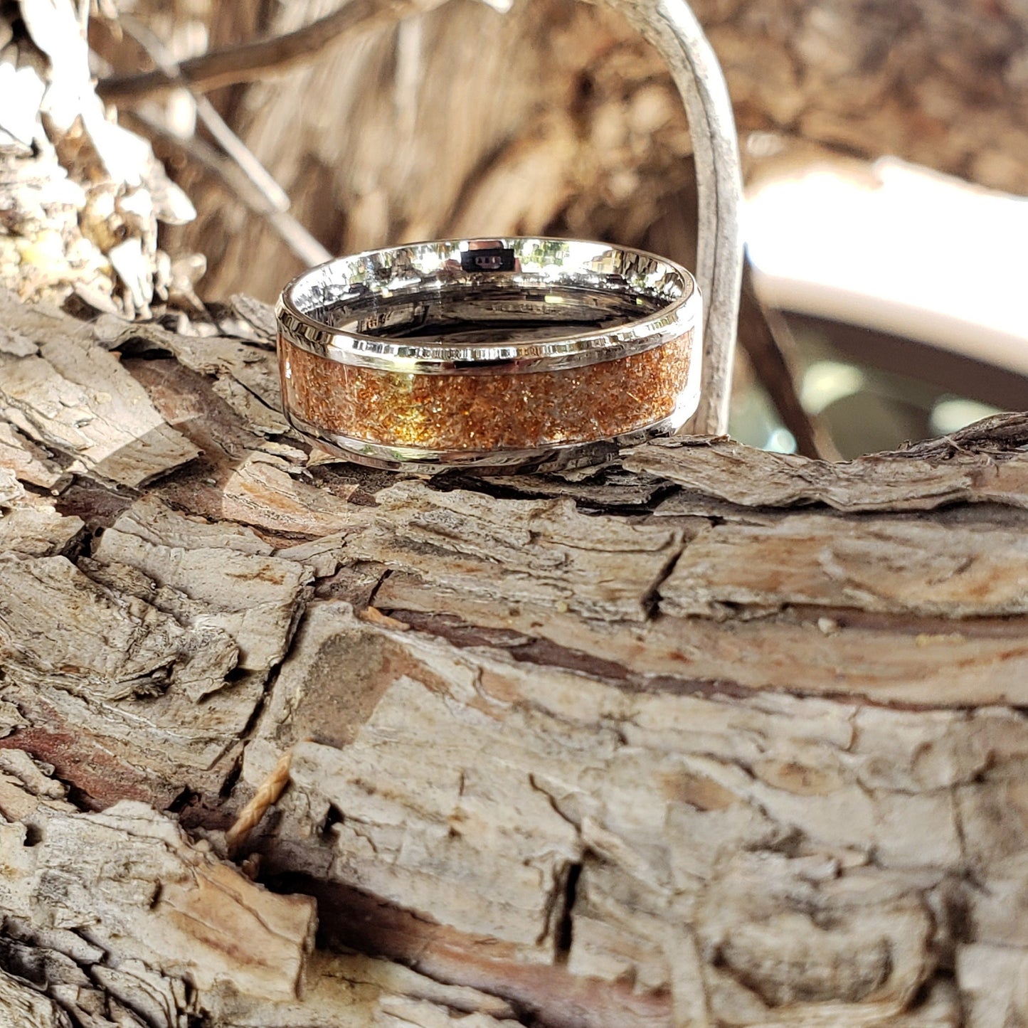 Solar Flair Ring - Sunstone Crystal Inlay