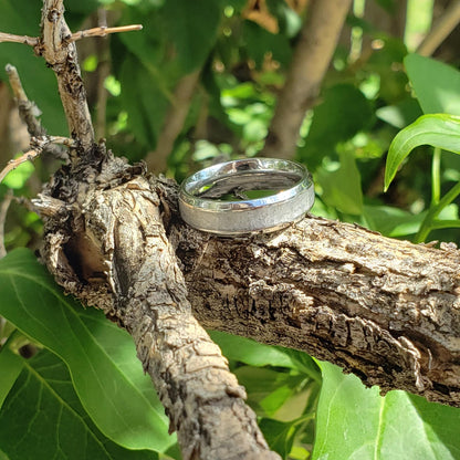 Blue Ice Ring (Slim) - Celestite Crystal Inlay 6mm Ring, Titanium Band, Men & Women, Wedding Ring, His Hers Promise Ring, Engagement Ring
