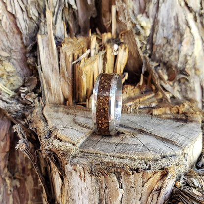 Jurassic Ring - Dinosaur Bone Inlay, Tungsten Titanium Ceramic, Men & Women, Wedding Ring, His Hers Promise Ring, Engagement Ring, 8mm 6mm