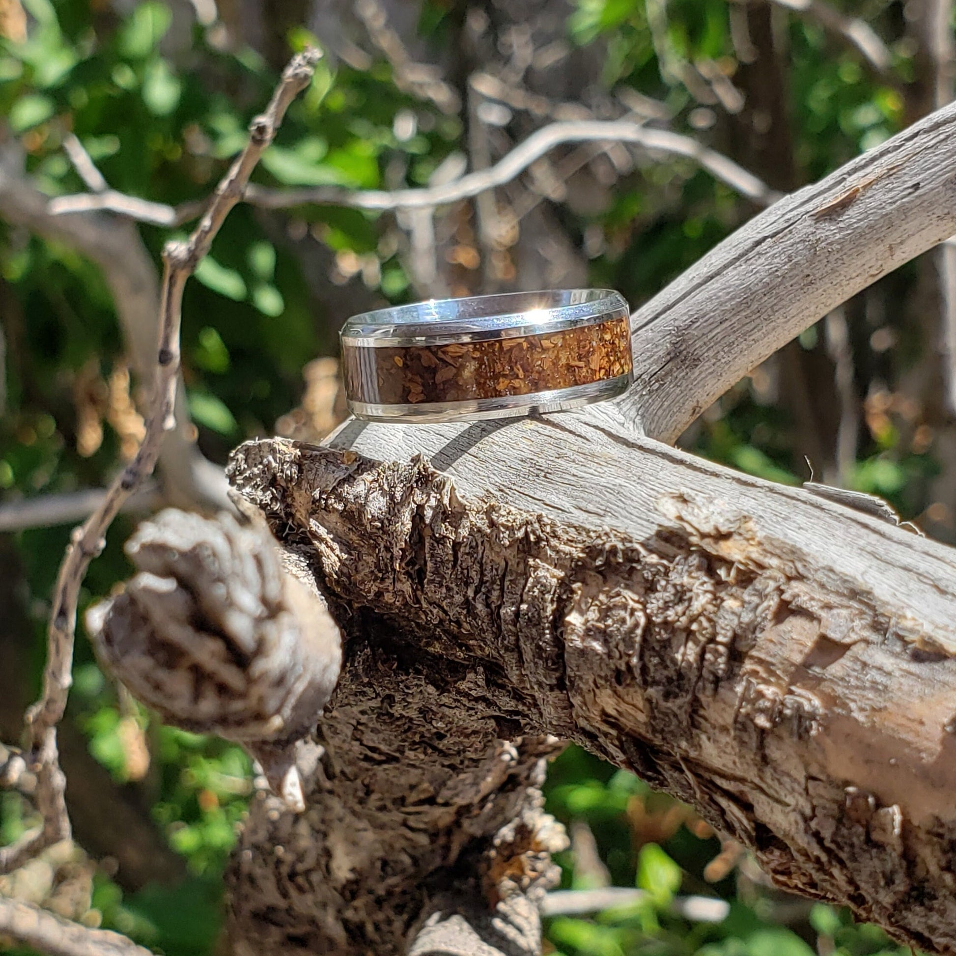 Jurassic Ring - Dinosaur Bone Inlay, Tungsten Titanium Ceramic, Men & Women, Wedding Ring, His Hers Promise Ring, Engagement Ring, 8mm 6mm