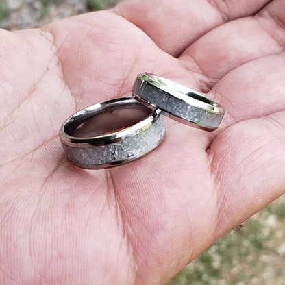 Celestite Couples Rings. Titanium, Men & Women, Wedding Rings, His Hers Promise Ring, Engagement Ring, 8mm 6mm