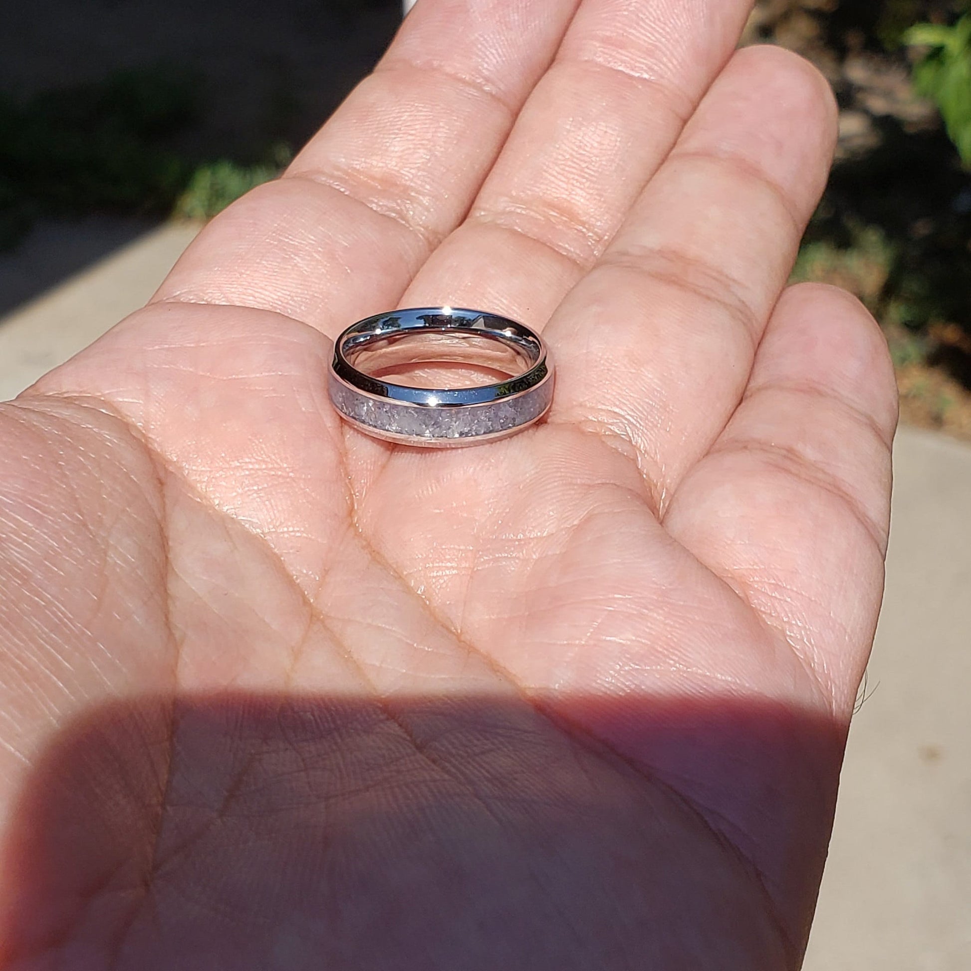Ancient Ring - Tanzanite Crystal Inlay Ring, Tungsten Titanium Ceramic, Men Women, Wedding Ring, His Hers Promise, Engagement Rings 8mm 6mm