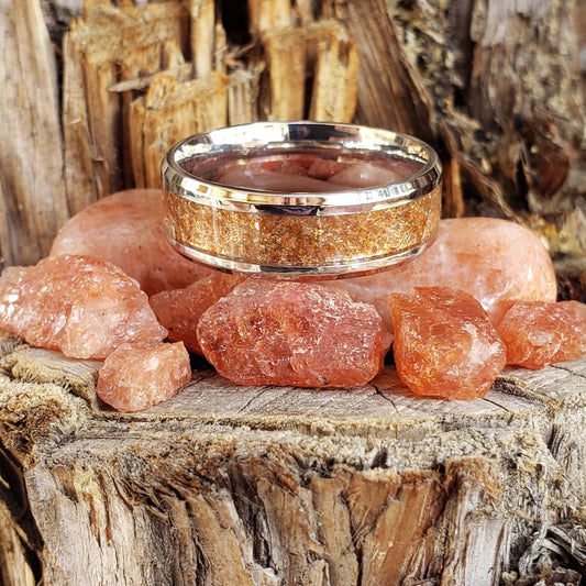 Solar Flair Ring - Sunstone Crystal Inlay