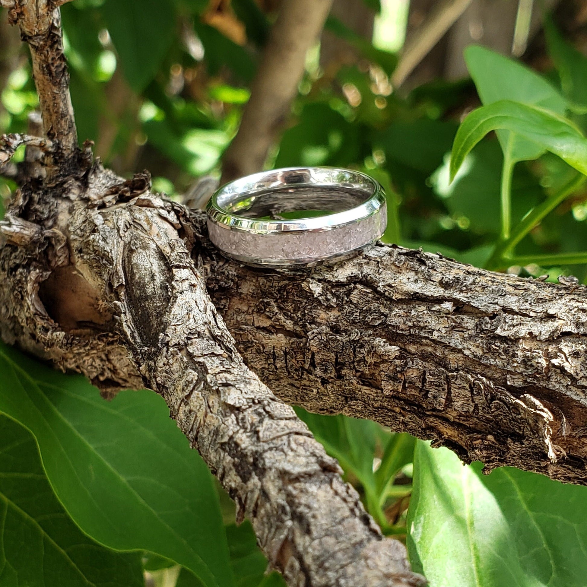 Divine Love Ring - Morganite Crystal Inlay, Tungsten Titanium Ceramic, Men & Women, Wedding Ring, His Hers Promise, Engagement Ring, 8mm 6mm