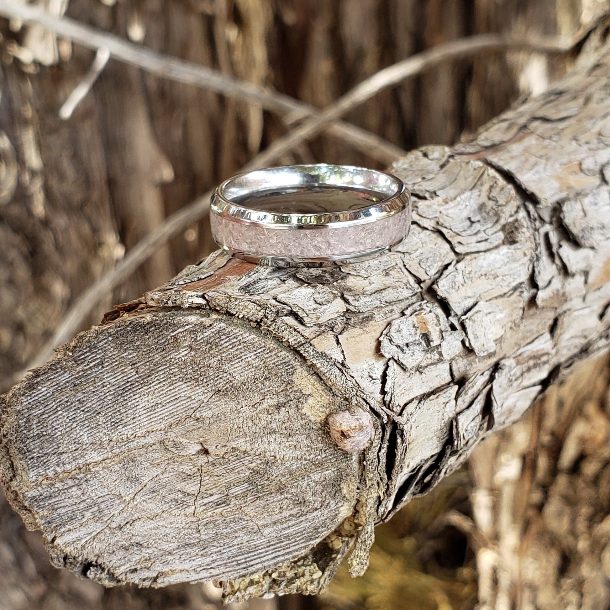 Divine Love Ring - Morganite Crystal Inlay, Tungsten Titanium Ceramic, Men & Women, Wedding Ring, His Hers Promise, Engagement Ring, 8mm 6mm