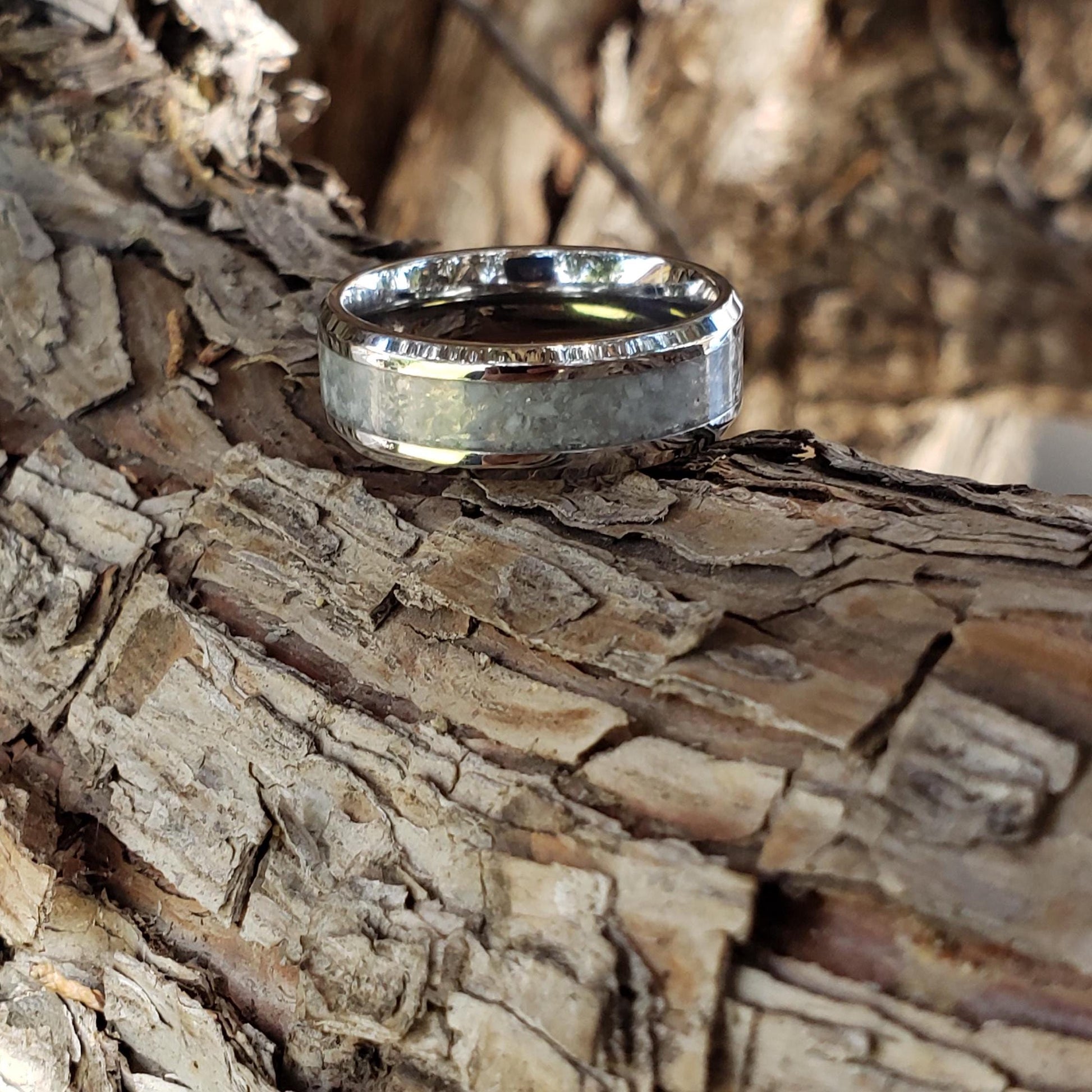 Wild Blue Ring - Afghanite Crystal Inlay, Tungsten Titanium Ceramic, Men Women, Wedding Ring, His Hers Promise, Engagement Ring 8mm 6mm