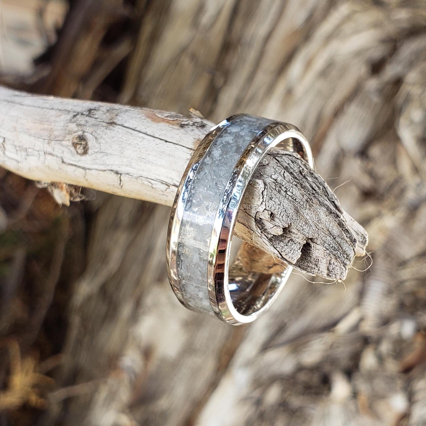 Wild Blue Ring - Afghanite Crystal Inlay, Tungsten Titanium Ceramic, Men Women, Wedding Ring, His Hers Promise, Engagement Ring 8mm 6mm
