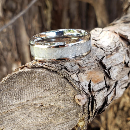 Wild Blue Ring - Afghanite Crystal Inlay, Tungsten Titanium Ceramic, Men Women, Wedding Ring, His Hers Promise, Engagement Ring 8mm 6mm