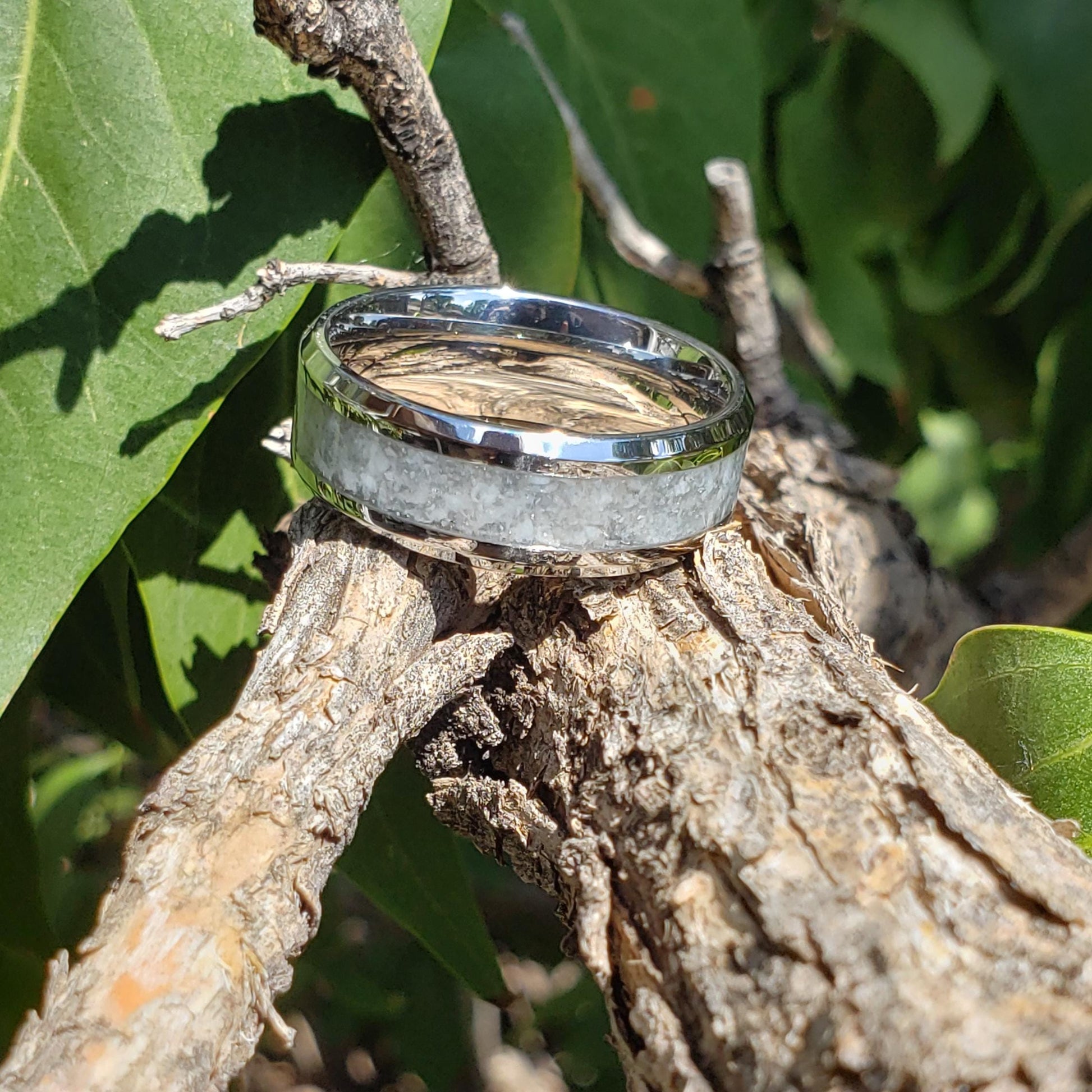 Wild Blue Ring - Afghanite Crystal Inlay, Tungsten Titanium Ceramic, Men Women, Wedding Ring, His Hers Promise, Engagement Ring 8mm 6mm