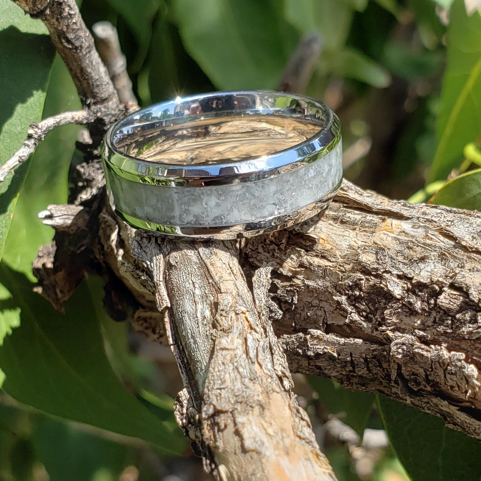 Wild Blue Ring - Afghanite Crystal Inlay, Tungsten Titanium Ceramic, Men Women, Wedding Ring, His Hers Promise, Engagement Ring 8mm 6mm