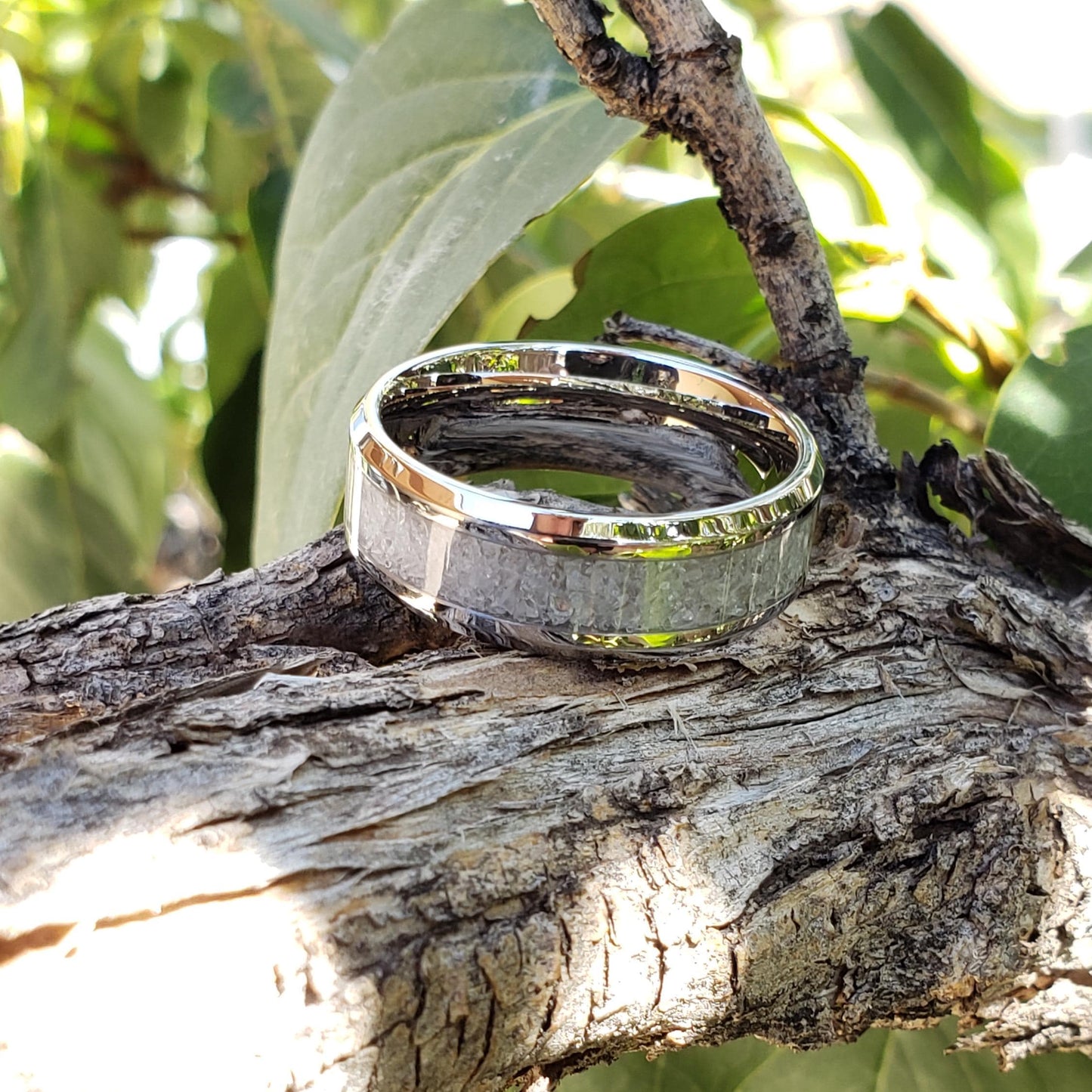 Tranquility Ring - Cubic Zirconia Crystal Inlay, Tungsten Titanium Ceramic, Men Women, Wedding Ring, His Hers Promise, Engagement 8mm 6mm