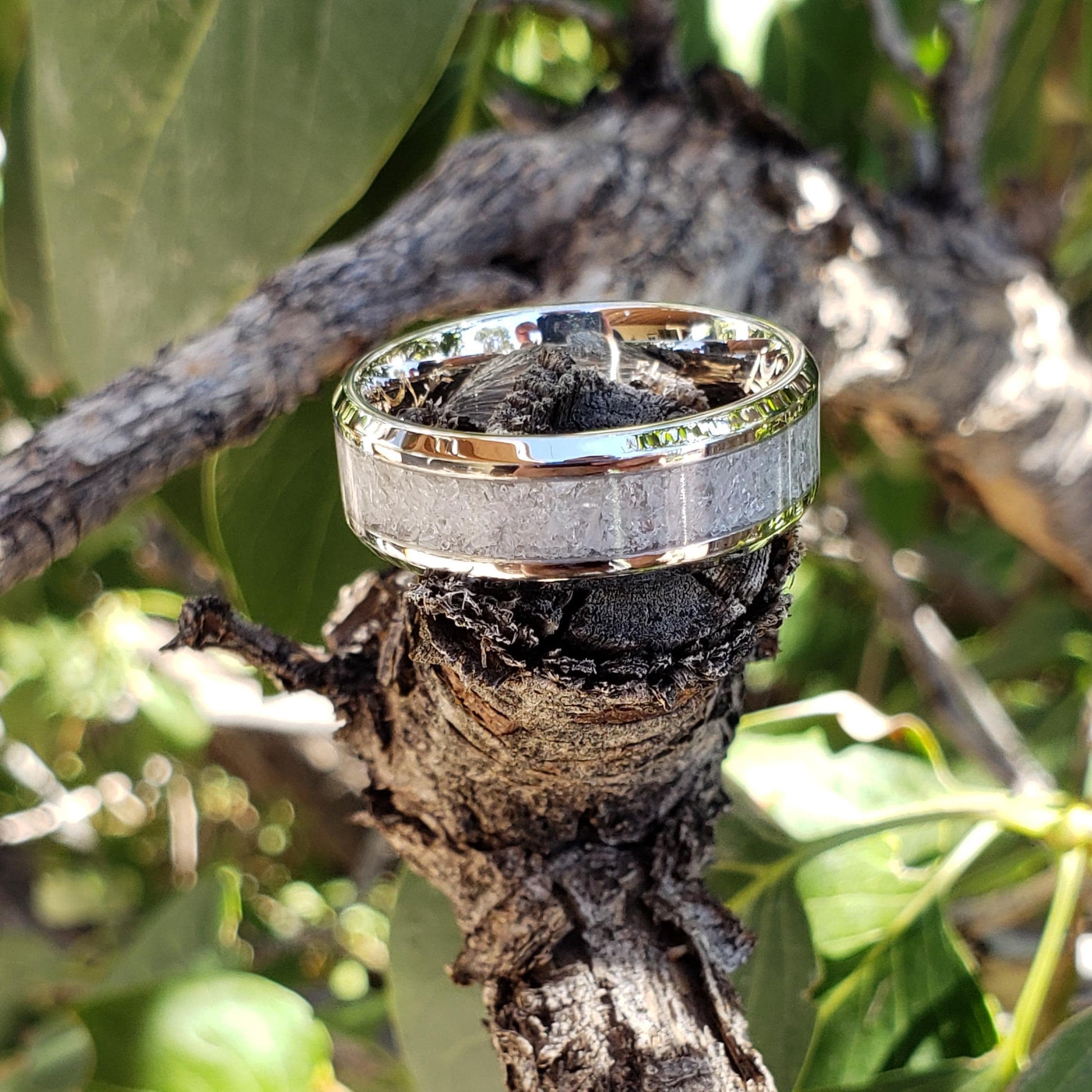 Tranquility Ring - Cubic Zirconia Crystal Inlay, Tungsten Titanium Ceramic, Men Women, Wedding Ring, His Hers Promise, Engagement 8mm 6mm