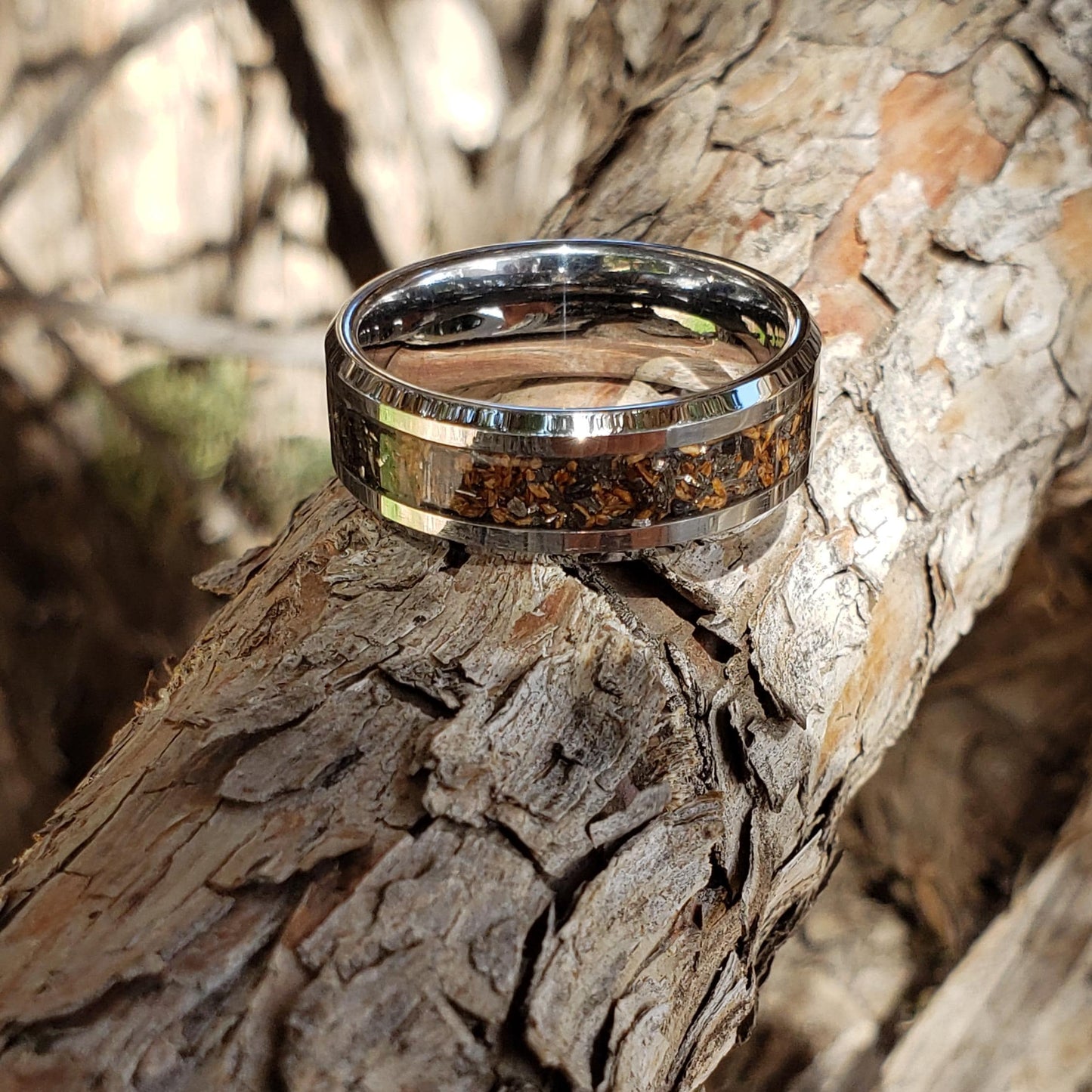 King Killer Ring - T-rex, Black Diamond, Meteorite, Tungsten Titanium Ceramic, Men Women, Wedding Ring, His Hers Promise, Engagement 8mm 6mm